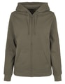 Dames Hooded Sweater Build Your Brand Basic Full Zip Olive
